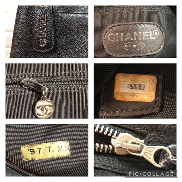 Authentic CHANEL CC Timeless Caviar Logo Shoulder Tote Bag Black Leather Purse - Picture 16 of 16